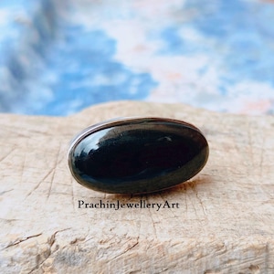 Handmade Black Onyx Coffin Ring: Statement Jewelry