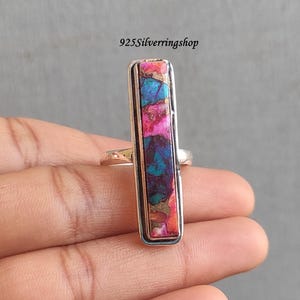 Pink Copper Turquoise Ring, Handmade Ring, 925 Solid Sterling Silver, Pink Copper Turquoise Gemstone Ring, Women Gift Ring, Christmas Gift