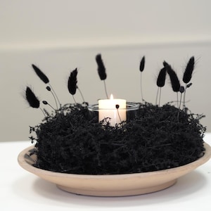 Handmade Decorative Wreath Natural Door Wreath Wall Wreath 28 cm Black