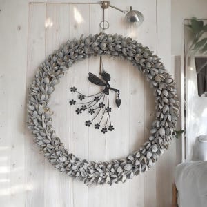 Handmade decorative wreath Natural door wreath Wall wreath 45 cm with decorative hanger