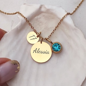 Personalisierte 17 Geburtstagsgeschenk, individuelle Namenskette mit Birthstone Anhänger für 17 Geburtstag, Geschenk für 17-jähriges Mädchen, glückliches 17