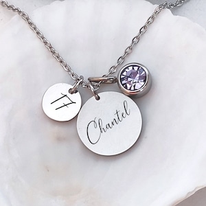 Personalisierte 17.Geburtstagsgeschenk Individuelle Namenskette mit Birthstone Anhänger für 17.Geburtstagsgeschenk für 17-jähriges Mädchen, glücklichen 17.Bday