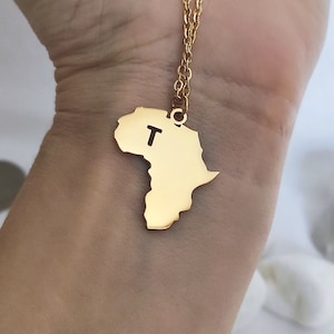 Afrika Karte Halskette, jedes Land Anhänger, gravierte Anfangsbuchstaben, Benutzerdefinierte Zustand Schmuck, Afrikanischen Schmuck, Afrikanische Live Abrod Geschenk