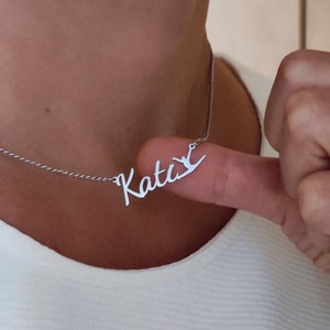 Gymnastics Name Necklace, Personalized Ballet Dancer Name Necklace, Dance Teacher Gift, Custom Sport Name Plate Necklace, Ballerina Gift