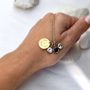 Custom Grandma Necklace Gold Filled With Grandkids Names And Birthstone Charms, Personalized Nana Gift From Grandchildren, Christmas Gift
