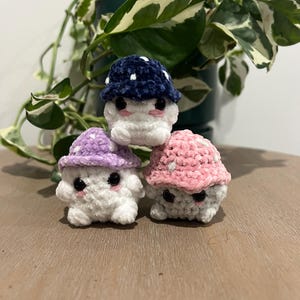 Miniature Chunky Mushroom Crochet Toy | Whimsical Desk Decoration | Fidget Companion | Birthday, Christmas, Valentines, Anniversary Gift