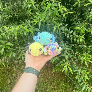 Handmade Crochet Baby Axolotl | Colourful Amigurumi Plush Toy | Perfect Gift for Any Axolotl Lover | Gift for Any Occasion | Rainbow Colours