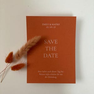 Individuelle Save the Date Karten, Save the Date Einladungen, DIN A6 Karten mit Weißdruck