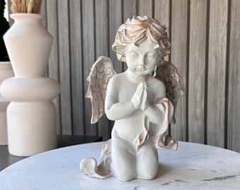 Hand-Painted Praying Angel Statue: Religious Home Decor (8.26" Height)