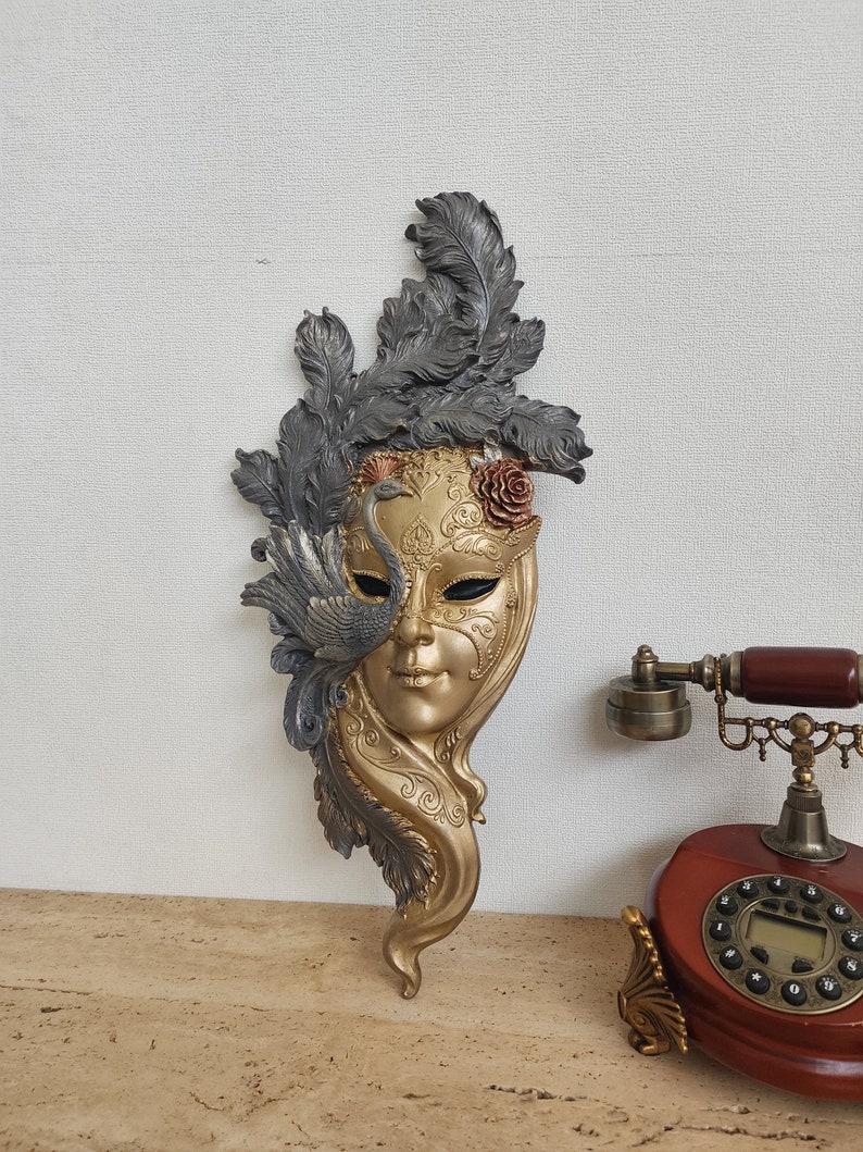 Venetian Wall Mask With Peacock, Venetian Wall Mask, Venice Mask Statue ...