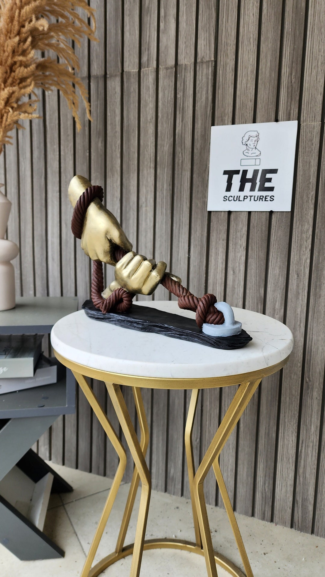 Hand Wrapped in Rope Sculpture, Rope Holding Hand Statue, Handmade Rope ...