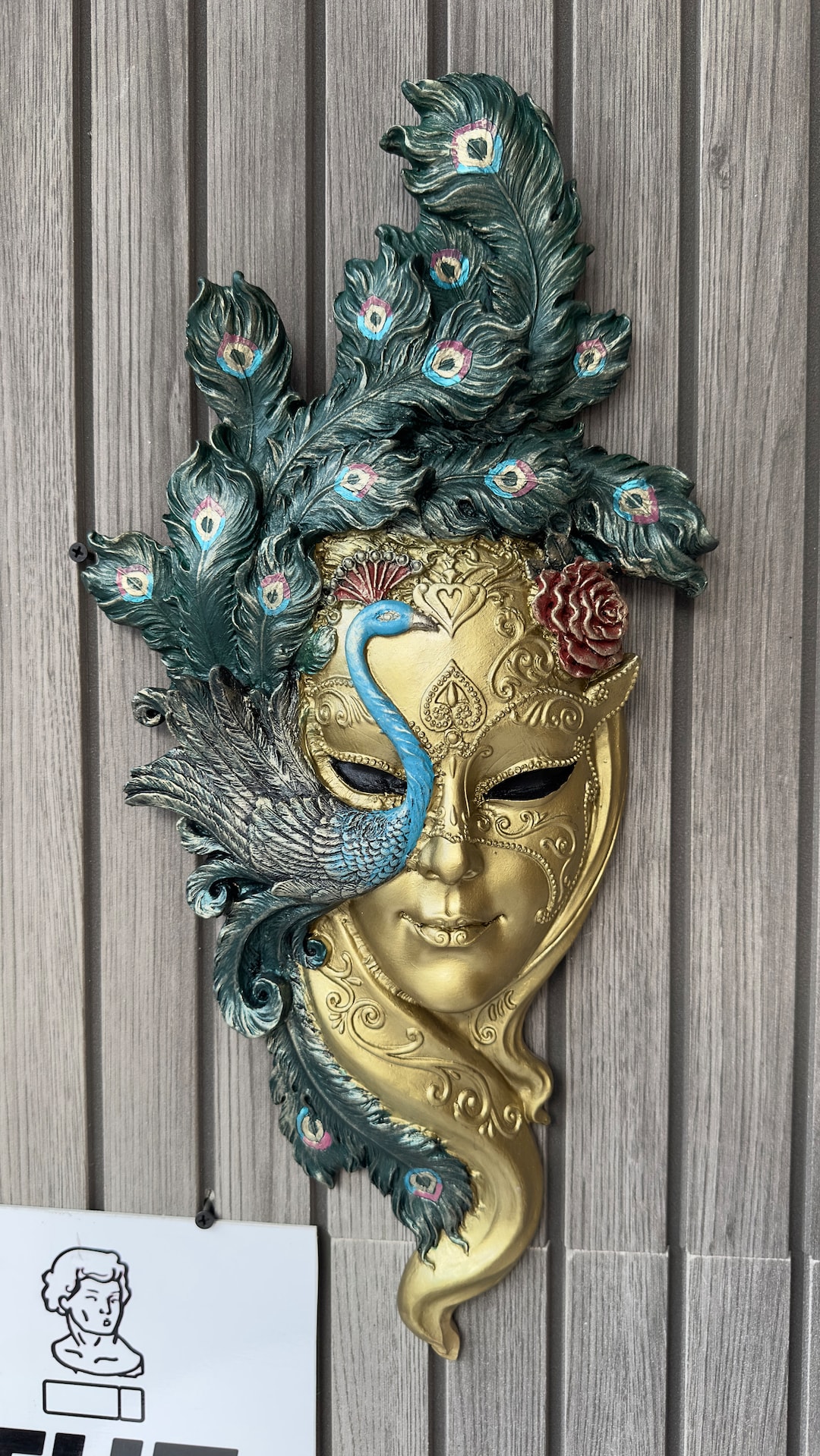 Venetian Wall Mask With Peacock, Venetian Wall Mask, Venice Mask Statue ...