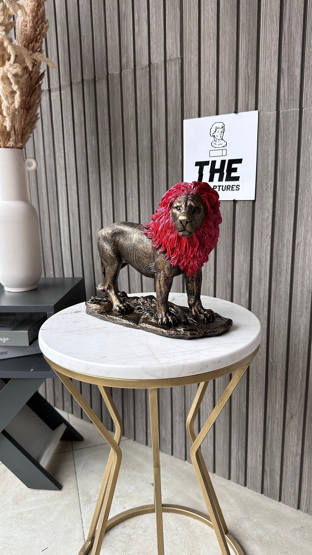 Large Lion Statue Lion Sculpture Home Decor Lion Statue Etsy