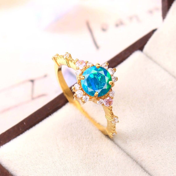 Opal Celtic Ring Celtic Ring Opal Engagement Ring Blue Opal Ring Anniversary Gift Cocktail Ring Birthstone Ring Wife Gift Mom Gifts. Etsy Canada