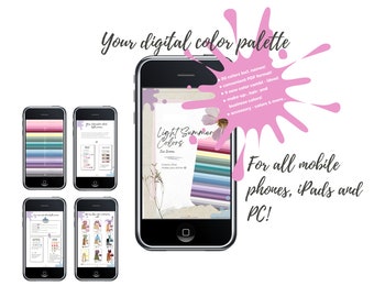 Light Summer/True Summer, digital color swatch in English language, your perfect make-up-, accessory-, business-, hair-colors, PDF download