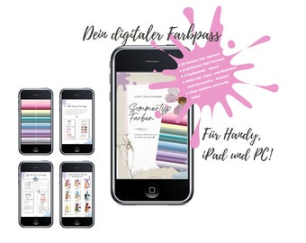 Light Summer, digital color swatch/guide, in German language, make-up-, accessory-, business- and hair-colors, PDF download