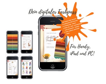 True Autumn/Dark Autumn, autumntype, digital color swatch/guide, German language, make-up-, accessory-, business-, hair-colors, pdf-download