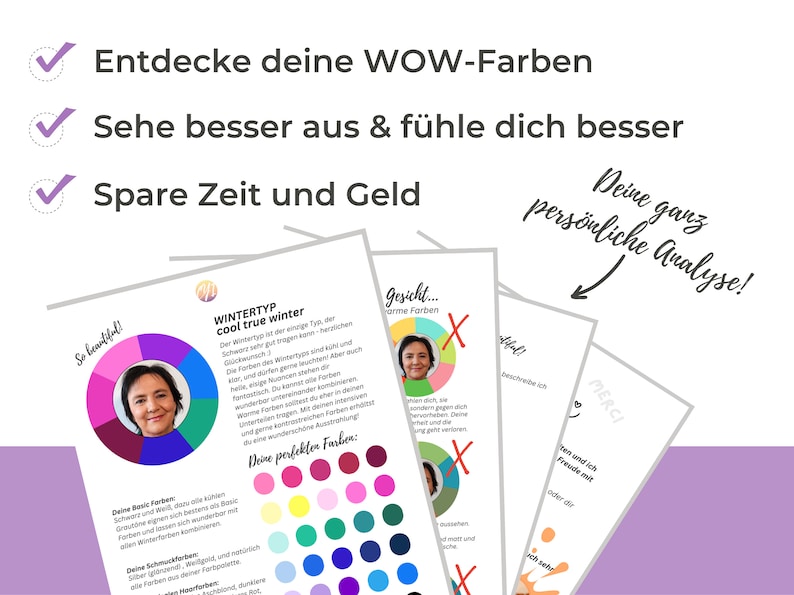 Farbtyp-Analyse-deine perfekten FarbenMake-Up,Schmuck,Basic und Haarfarben-Wie kühle&warme Farben dein Gesicht beeinflussen-digital-PDF Bild 2