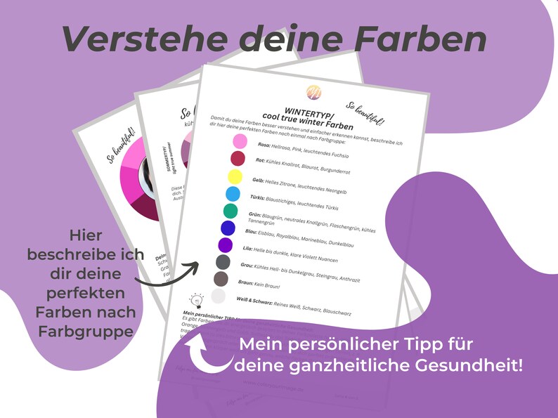 Farbtyp-Analyse-deine perfekten FarbenMake-Up,Schmuck,Basic und Haarfarben-Wie kühle&warme Farben dein Gesicht beeinflussen-digital-PDF Bild 5