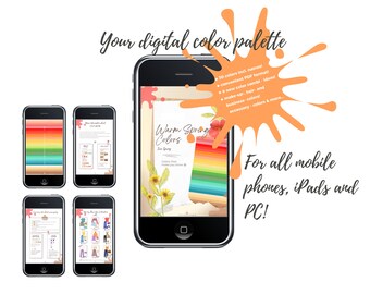 Warm Spring/True Spring, digital color swatch, English language, your perfect make-up-, accessory-, business- and hair-colors, PDF download