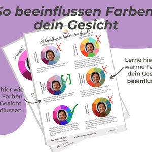 Farbtyp-Analyse-deine perfekten FarbenMake-Up,Schmuck,Basic und Haarfarben-Wie kühle&warme Farben dein Gesicht beeinflussen-digital-PDF Bild 4