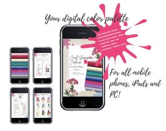 Cool Summer/Summer-Winter-Mixtype, digital color swatch, English language, perfect make-up-, accessory-, business-, hair-colors,PDF download