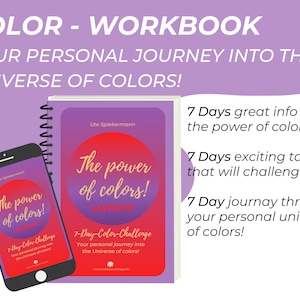 The POWER of COLORS Workbook, motivation & inspiration with color energy, surprising, informative, personal, textbook A4 PDF Download