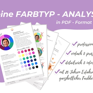 Color type analysis-your perfect colors>make-up, jewelry, basic and hair colors-how cool&warm colors affect your face-digital-PDF