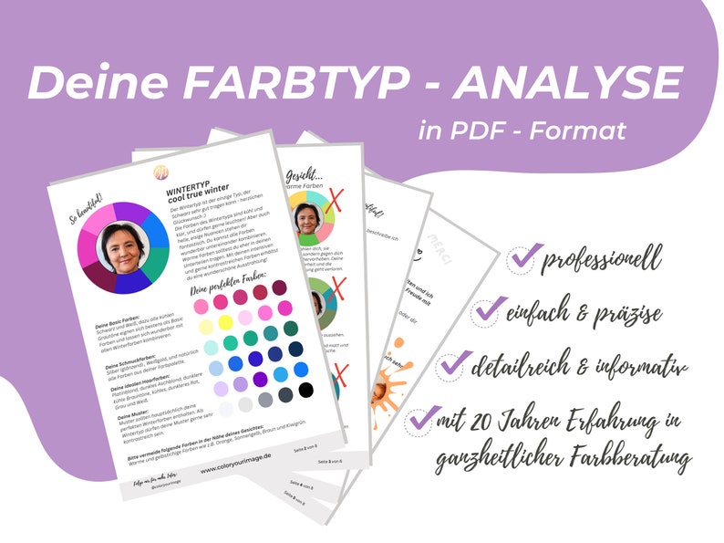 Farbtyp-Analyse-deine perfekten FarbenMake-Up,Schmuck,Basic und Haarfarben-Wie kühle&warme Farben dein Gesicht beeinflussen-digital-PDF Bild 1