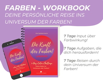 7 Day Color & Self-Awareness Challenge in German language! Your very personal journey into the universe of colors! Workbook, PDF download