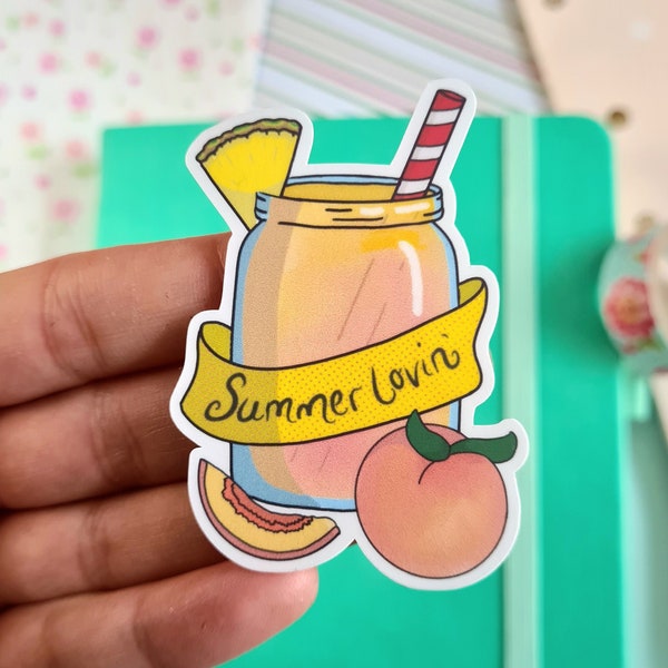 Summer smoothie vinyl sticker fun colourful smoothie lover plant based sticker glossy sticker for scrapbooking notebooks phone cases laptops