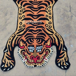 handmade tufted tibetan tiger rug for living room , bedroom and kidsroom , tibetan tiger wool rug