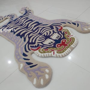 handmade tufted tibetan tiger rug for living room , bedroom and kidsroom , tibetan tiger wool rug