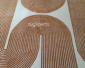 modern abstract combed curve  handmade area rug for living room , bedroom  can be customized in round , oval and square shape