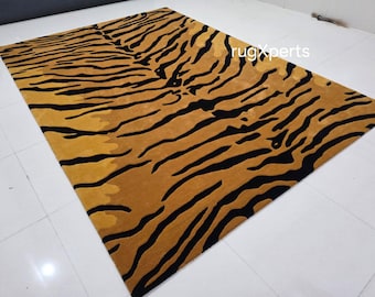 Premium quality tiger print  area rug for living room ,  contemporary designer hand crafted  wool rug 8x10 9x12 10x14 7x10 7x9 5x7feet rug