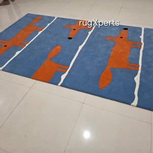 6x9 fox rug premium quality wool area rug for living room,contemporary designer hand tufted wool rug 8x10 10x14 7x10 7x9 customizable image 12