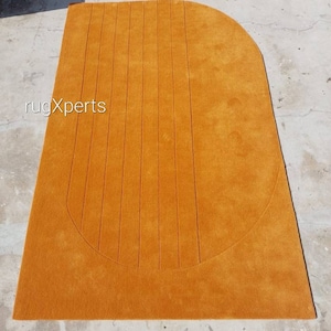 handmade tufted solid color embossed area rug for living room , bedroom , contemporary designer wool rug