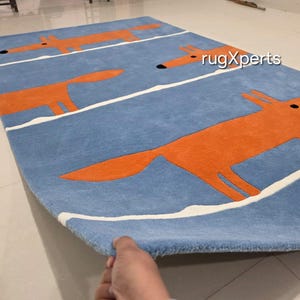 6x9 fox rug premium quality wool area rug for living room,contemporary designer hand tufted wool rug 8x10 10x14 7x10 7x9 customizable image 16