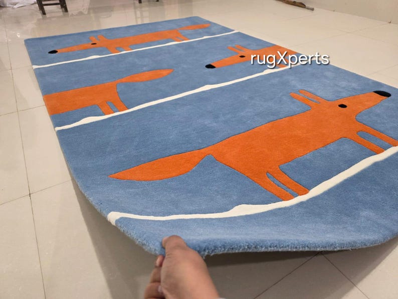 6x9 fox rug premium quality wool area rug for living room,contemporary designer hand tufted wool rug 8x10 10x14 7x10 7x9 customizable image 16