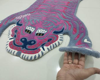 handmade tufted tibetan tiger rug for living room , bedroom and kidsroom , tibetan tiger wool rug