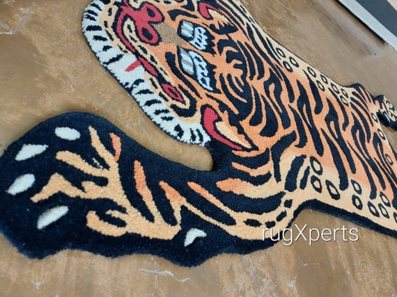 Handmade Tufted Tibetan Tiger Rug for Living Room , Bedroom