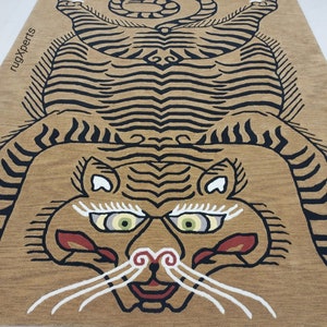 handmade tufted tibetan tiger rug for living room , bedroom and kidsroom , tibetan tiger wool rug
