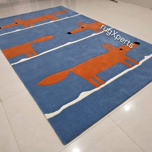 6x9 fox rug premium quality wool area rug for living room,contemporary designer hand tufted wool rug 8x10 10x14 7x10 7x9 customizable image 19