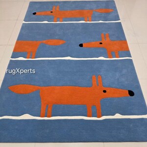 6x9 fox rug premium quality wool area rug for living room,contemporary designer hand tufted wool rug 8x10 10x14 7x10 7x9 customizable image 14