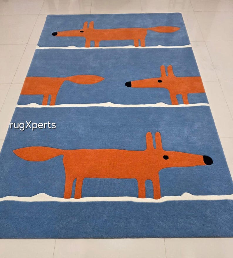 6x9 fox rug premium quality wool area rug for living room,contemporary designer hand tufted wool rug 8x10 10x14 7x10 7x9 customizable image 14