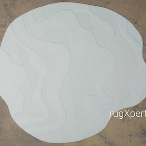 handmade tufted solid color embossed area rug for living room , bedroom , contemporary designer wool rug