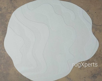 handmade tufted solid color embossed area rug for living room , bedroom , contemporary designer wool rug