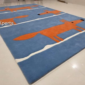 6x9 fox rug premium quality wool area rug for living room,contemporary designer hand tufted wool rug 8x10 10x14 7x10 7x9 customizable image 18