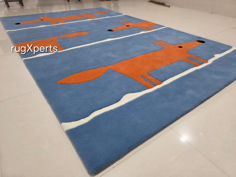 6x9 fox rug premium quality wool area rug for living room,contemporary designer hand tufted wool rug 8x10 10x14 7x10 7x9 customizable image 18