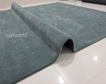 Premium quality pale green area rug for living room designer hand tufted wool rug 8x10 9x12 feet   rug customize in any color size shape